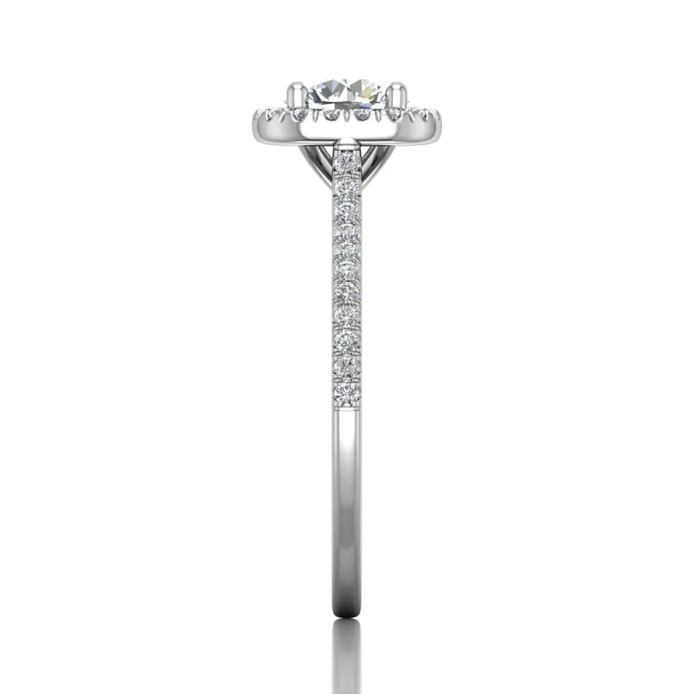 Martin Flyer 14k Round Diamond Halo Engagement Ring