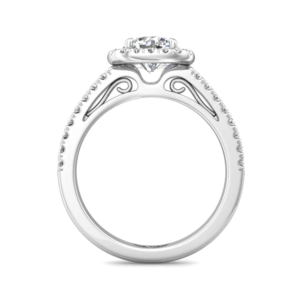 Martin Flyer 14k Round Diamond Halo Engagement Ring
