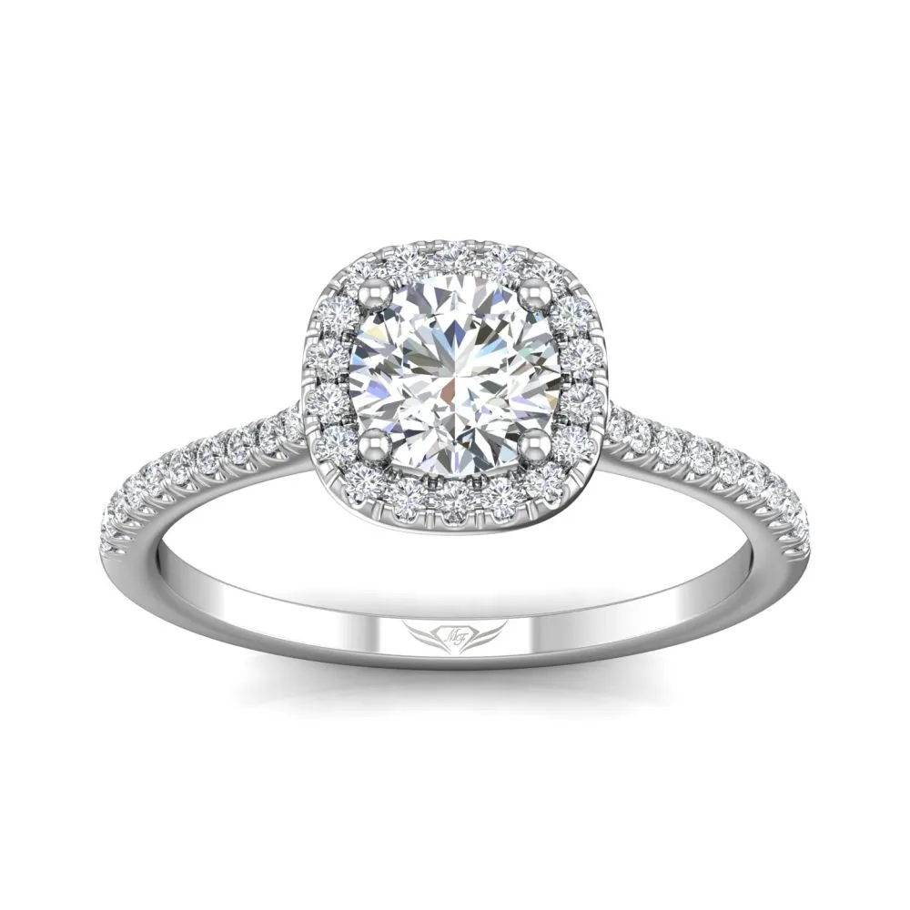 Martin Flyer 14k Round Diamond Halo Engagement Ring