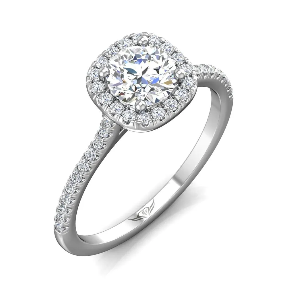 Martin Flyer 14k Round Diamond Halo Engagement Ring