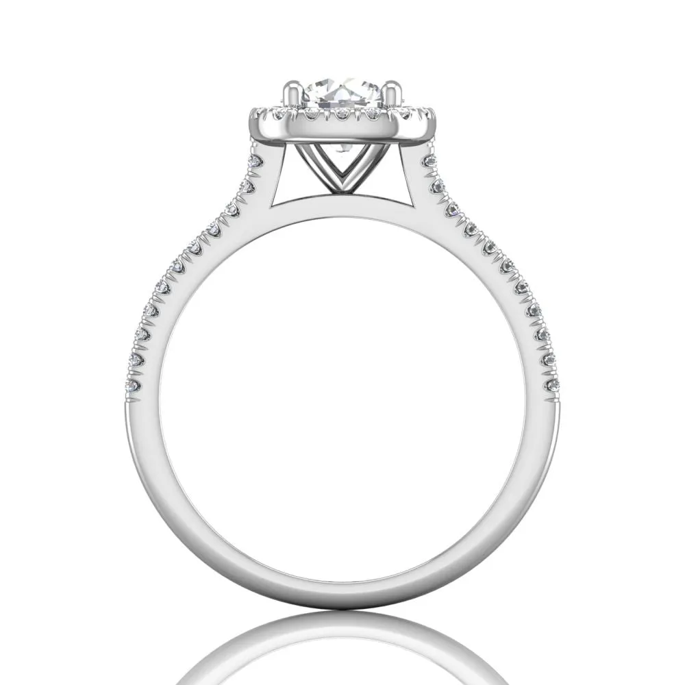 Martin Flyer 14k Round Diamond Halo Engagement Ring