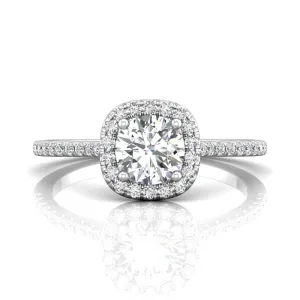 Martin Flyer 14k Round Diamond Halo Engagement Ring