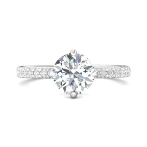 Martin Flyer 14k Round Diamond Micropav Engagement Ring