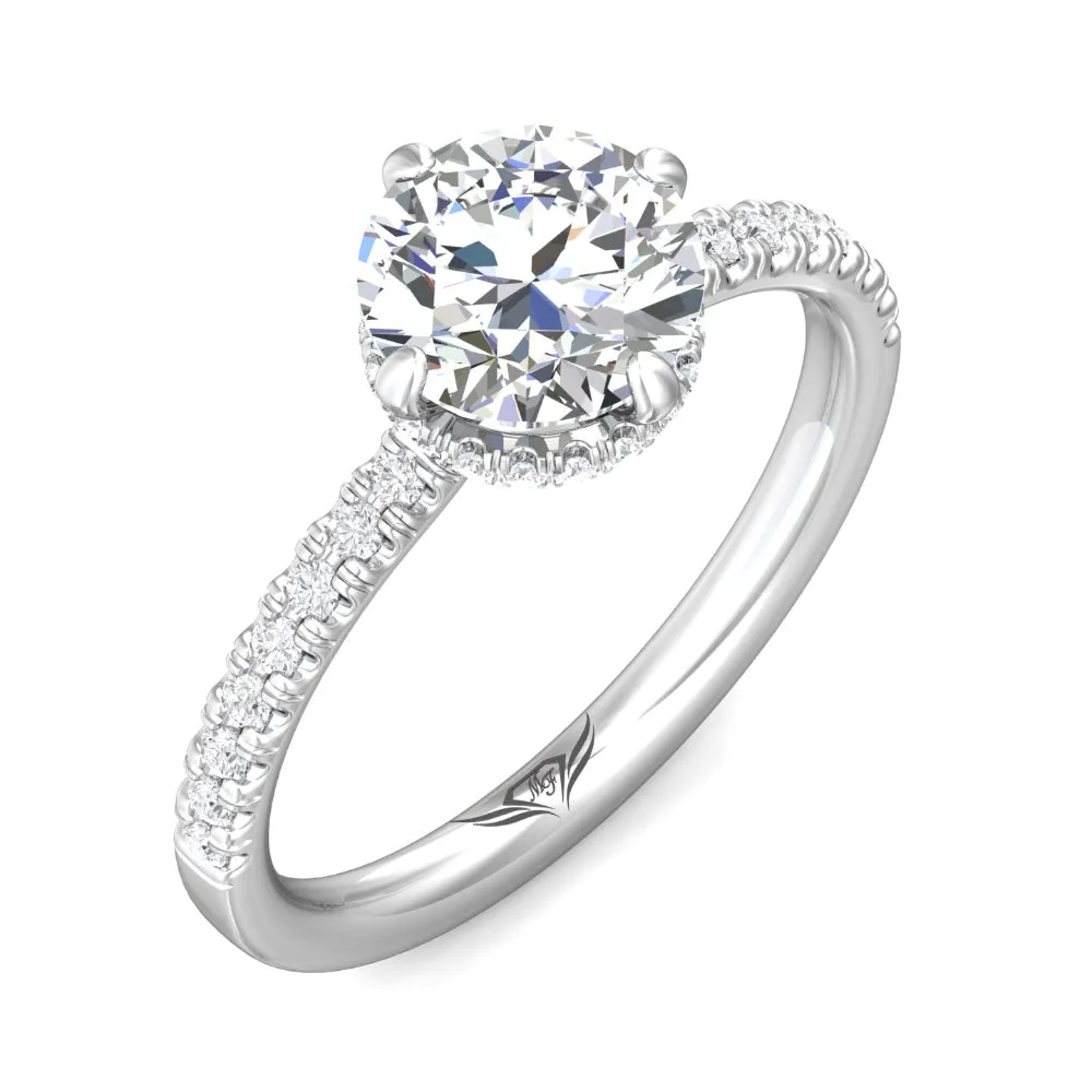 Martin Flyer 14k Round Diamond Micropav Engagement Ring