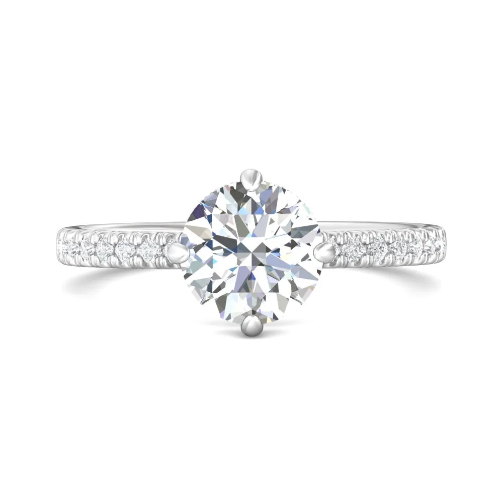 Martin Flyer 14k Round Diamond Micropav Engagement Ring