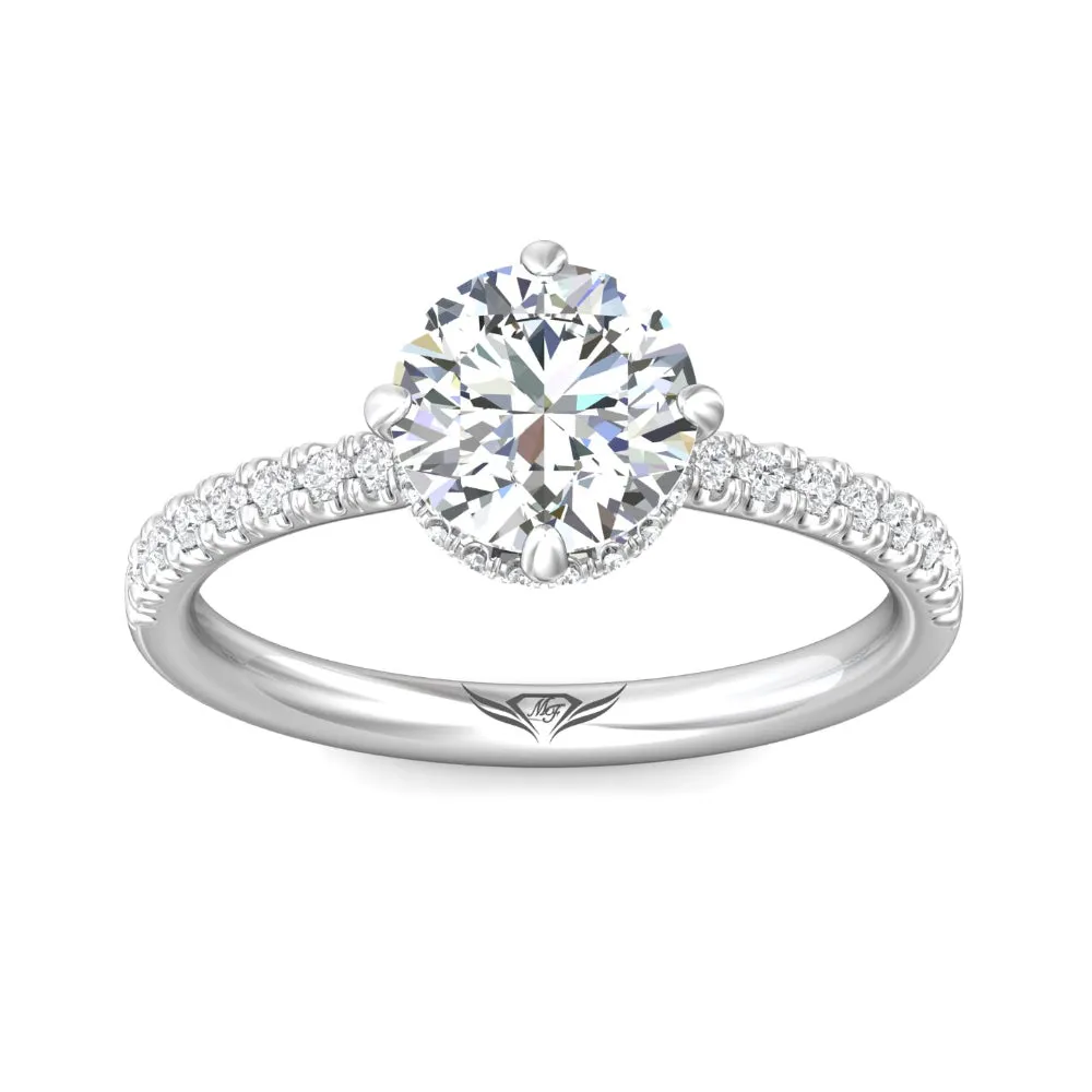 Martin Flyer 14k Round Diamond Micropav Engagement Ring