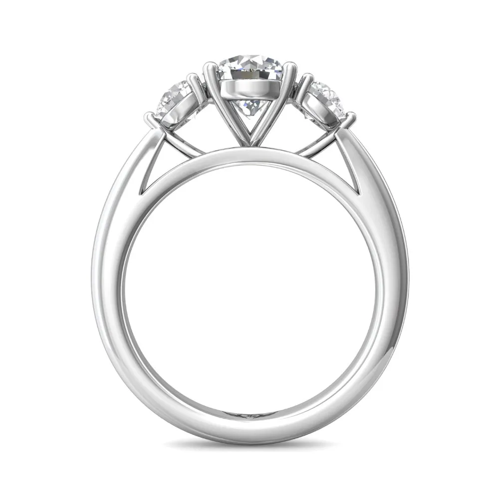 Martin Flyer 14k Three Stone Round Diamond Engagement Ring