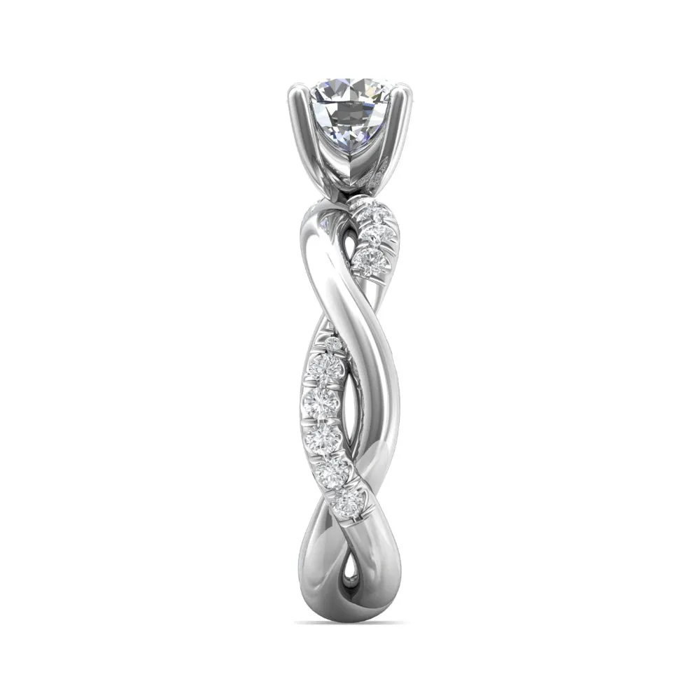 Martin Flyer 14k Twist Shank Round Diamond Engagement Ring