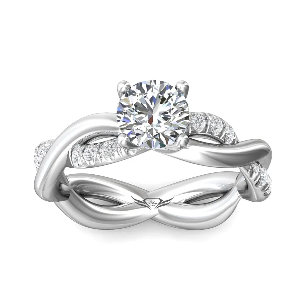 Martin Flyer 14k Twist Shank Round Diamond Engagement Ring