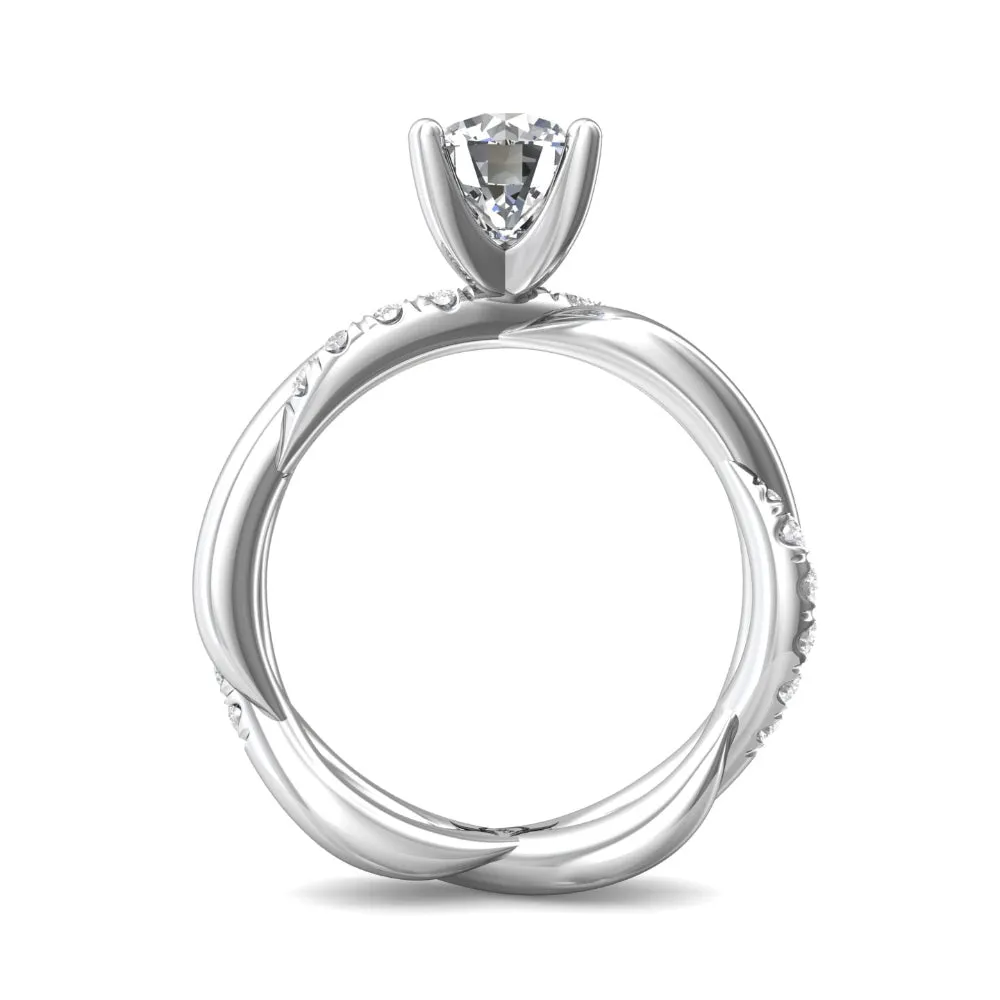 Martin Flyer 14k Twist Shank Round Diamond Engagement Ring