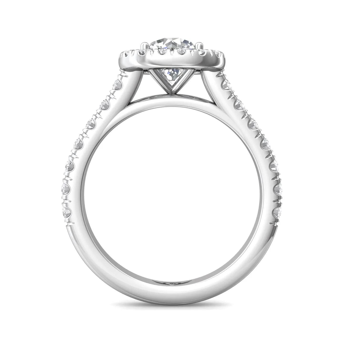 Martin Flyer FlyerFit Cushion Halo Micropave Engagement Ring