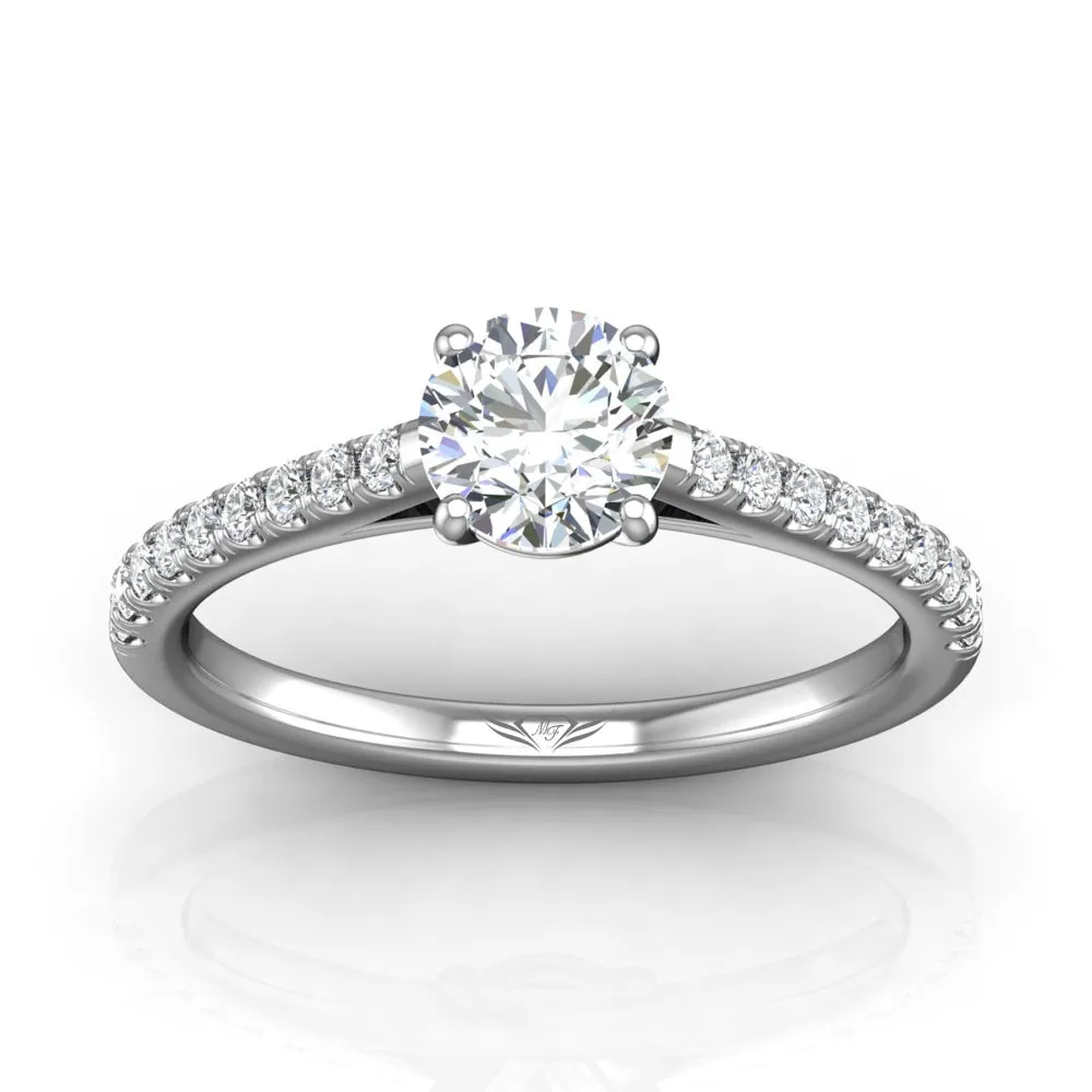 Martin Flyer FlyerFit Micropave Engagement Ring - 6.5mm Center