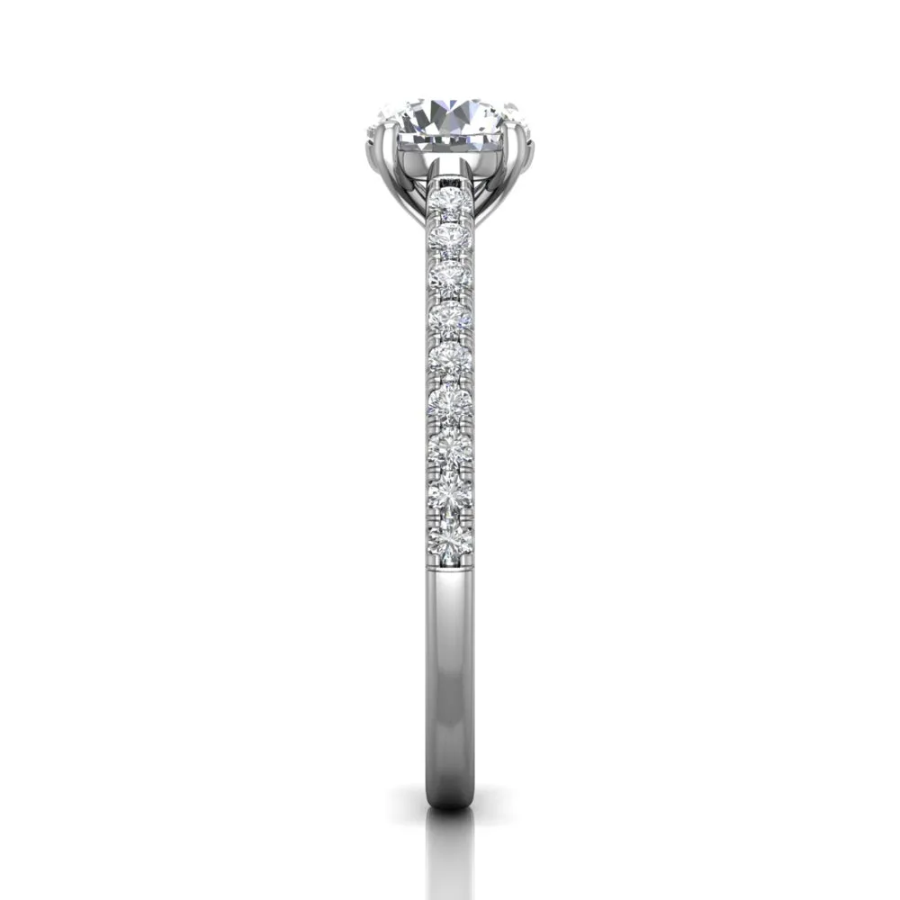 Martin Flyer FlyerFit Micropave Engagement Ring - 6.5mm Center