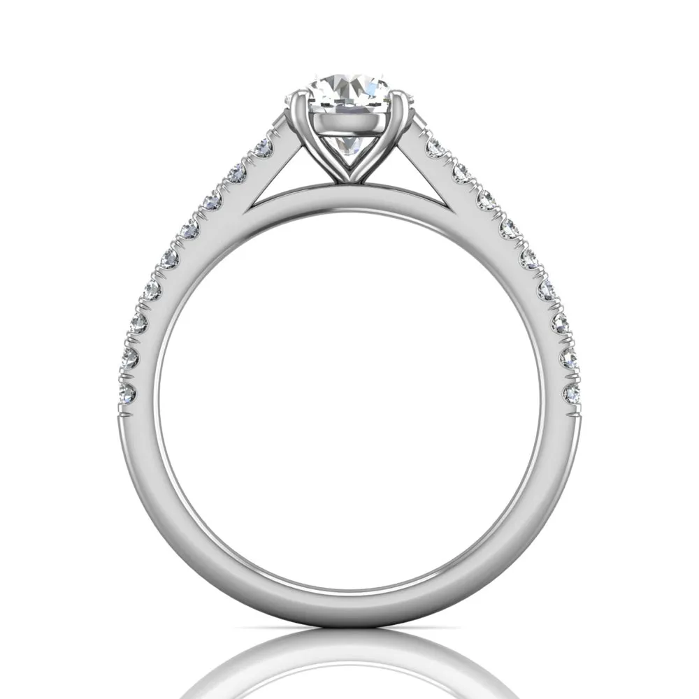 Martin Flyer FlyerFit Micropave Engagement Ring - 6.5mm Center