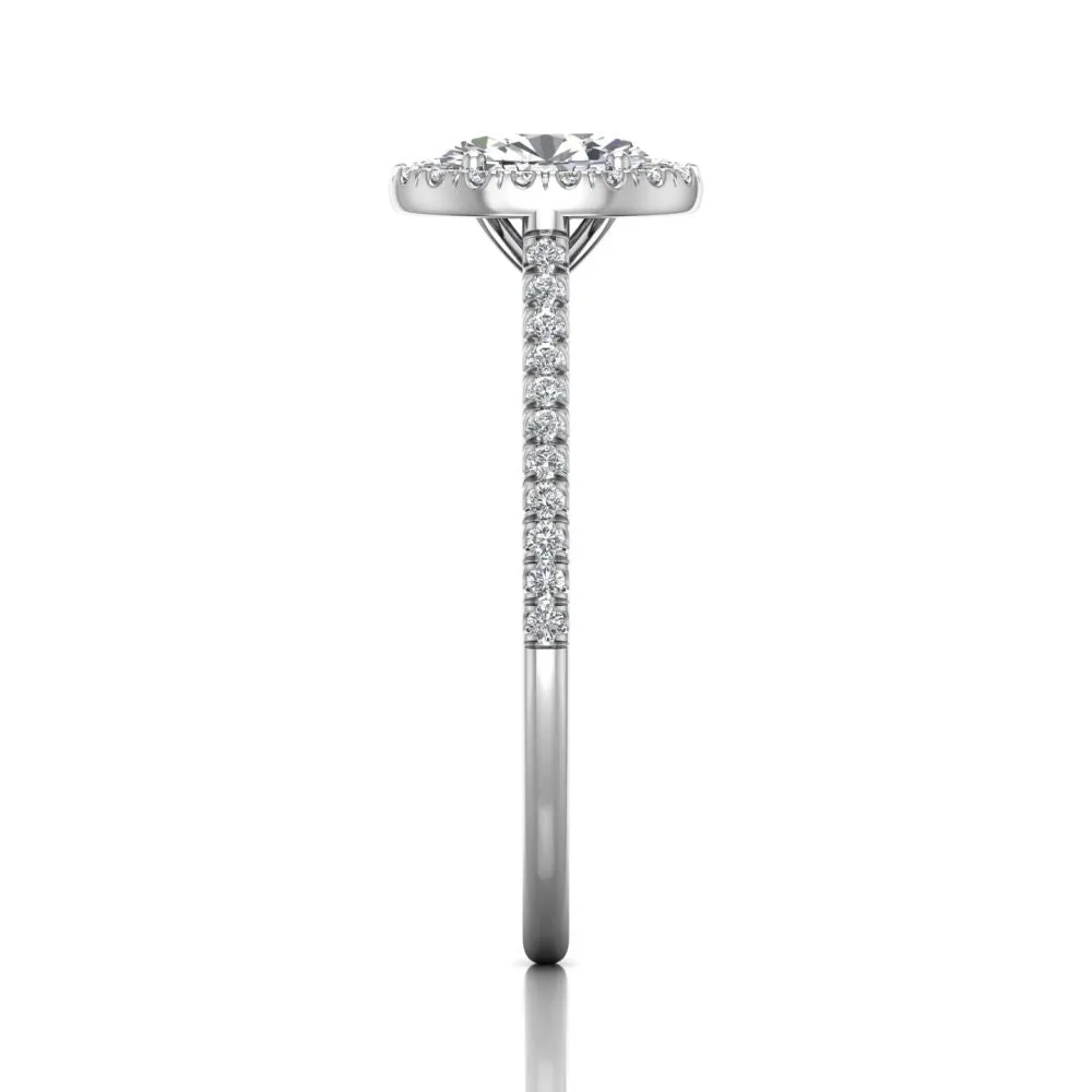 Martin Flyer FlyerFit Micropave Halo Engagement Ring
