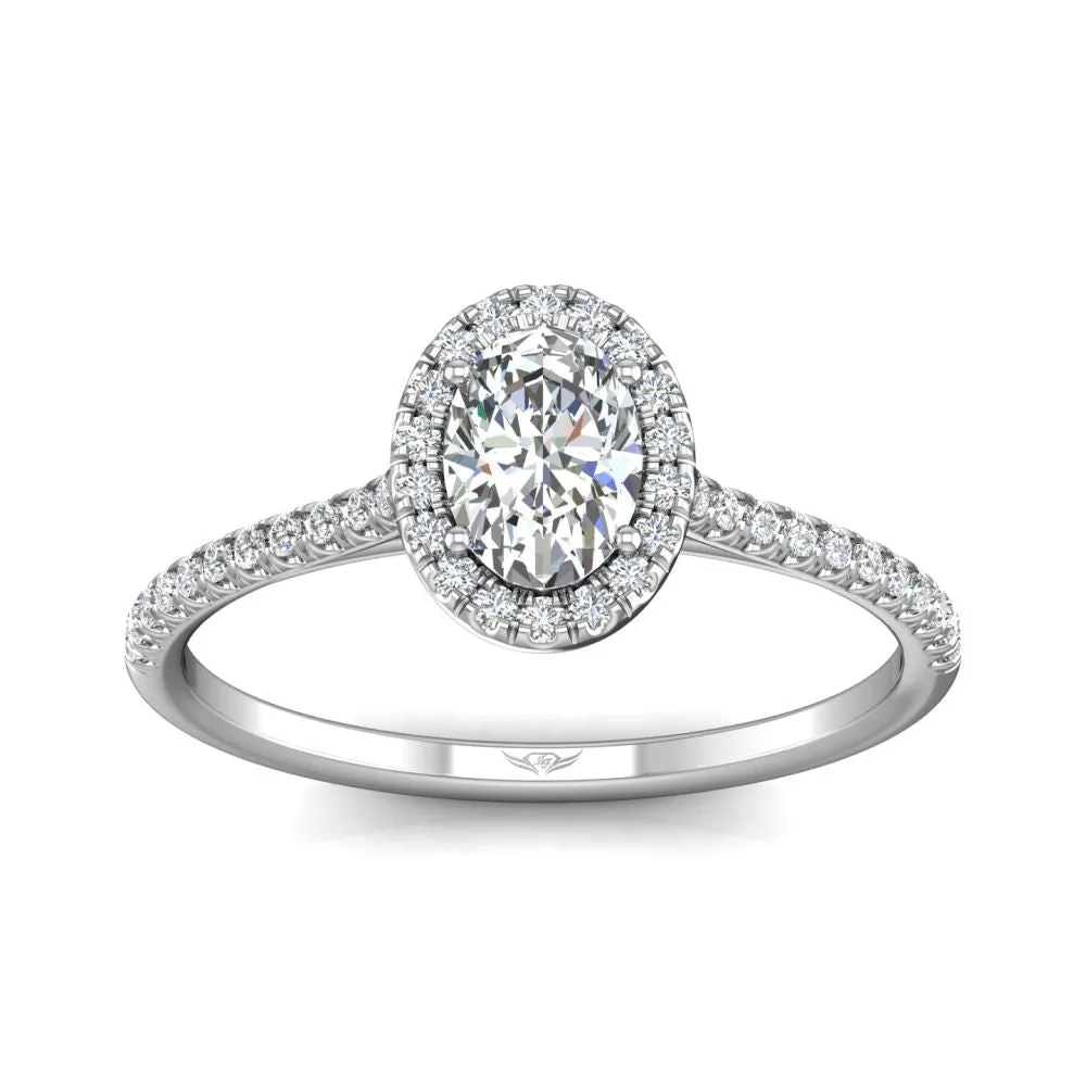Martin Flyer FlyerFit Micropave Halo Engagement Ring