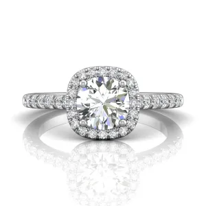 Martin Flyer FlyerFit Micropave Halo Engagement Ring