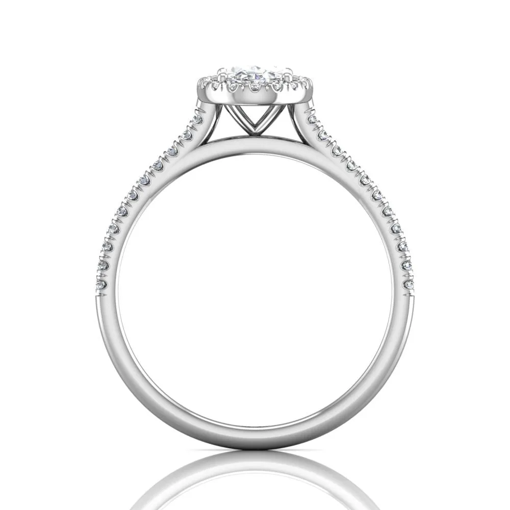 Martin Flyer FlyerFit Micropave Halo Engagement Ring