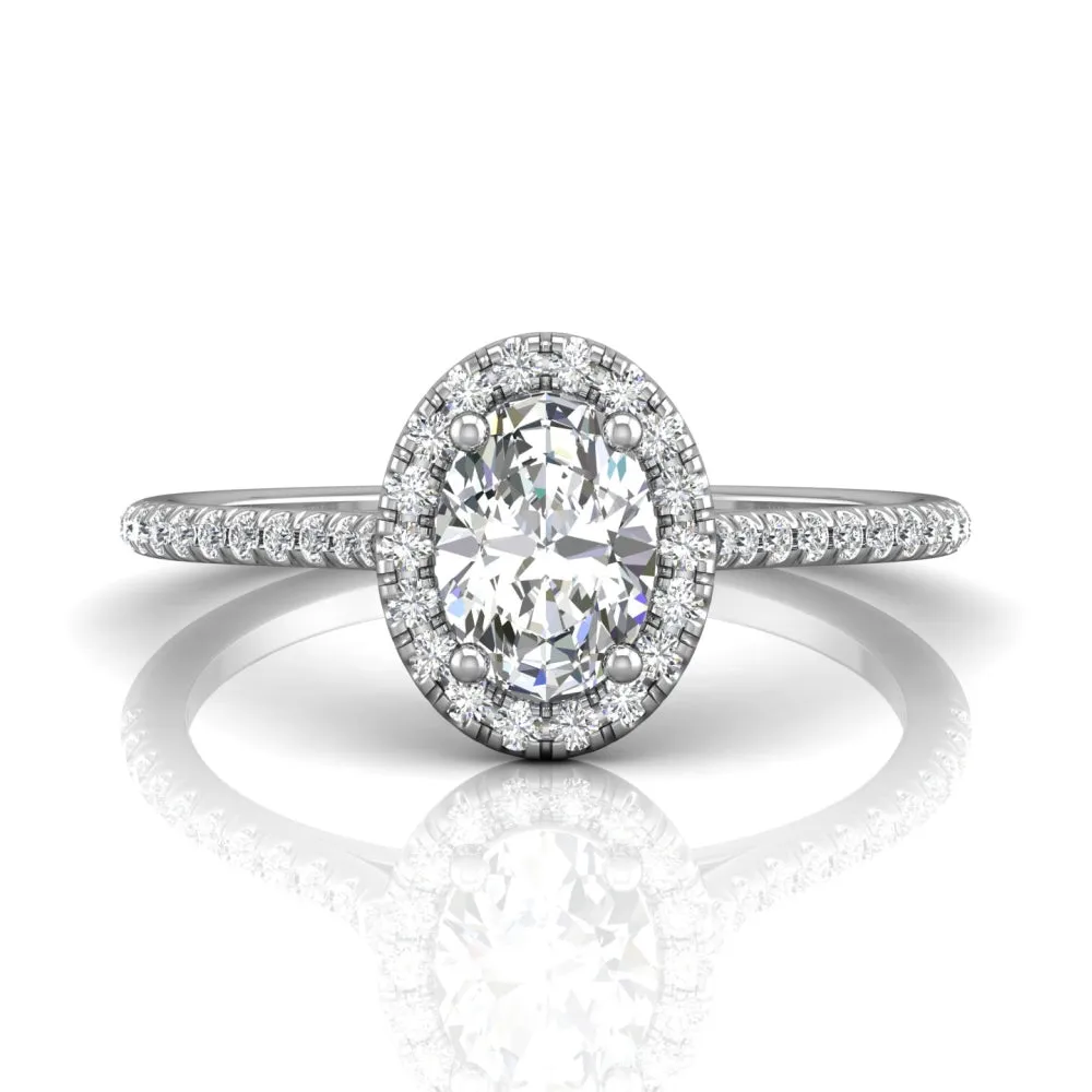 Martin Flyer FlyerFit Micropave Halo Engagement Ring