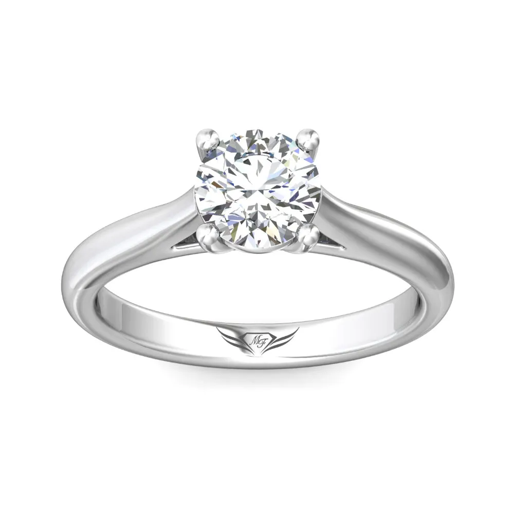Martin Flyer Platinum Round-Cut Diamond Solitaire Engagement Ring