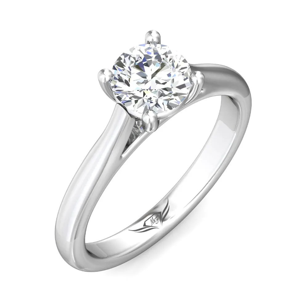Martin Flyer Platinum Round-Cut Diamond Solitaire Engagement Ring