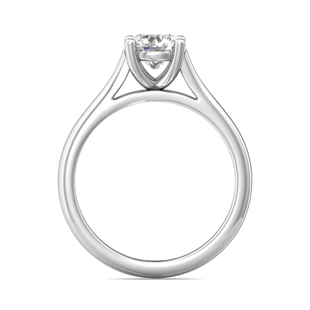 Martin Flyer Platinum Round-Cut Diamond Solitaire Engagement Ring
