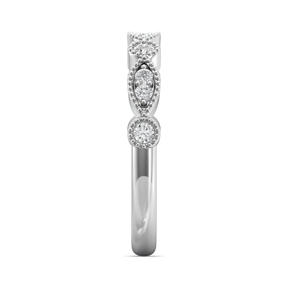 Martin Flyer Round and Marquise Set Wedding Band
