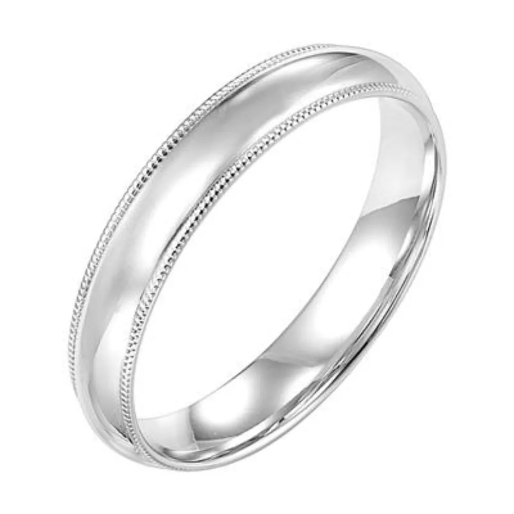 Men's 14k 4mm Low Dome Comfort Fit Plain Wedding Band