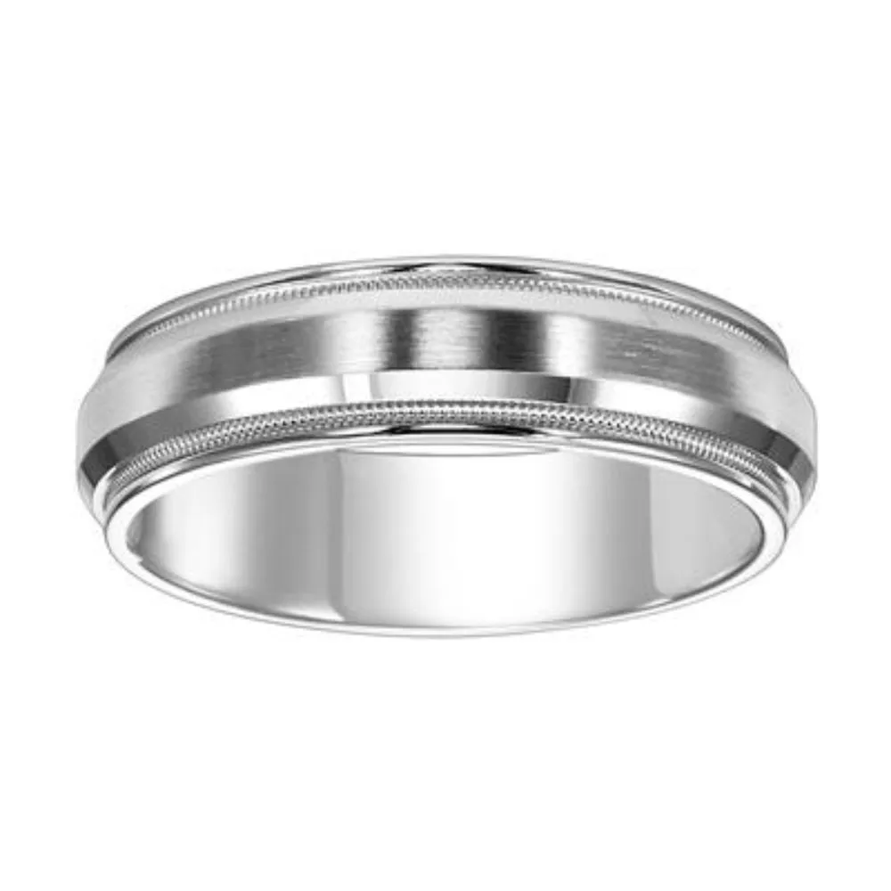Men's 14k 6mm Flat Round Edge Wedding Band