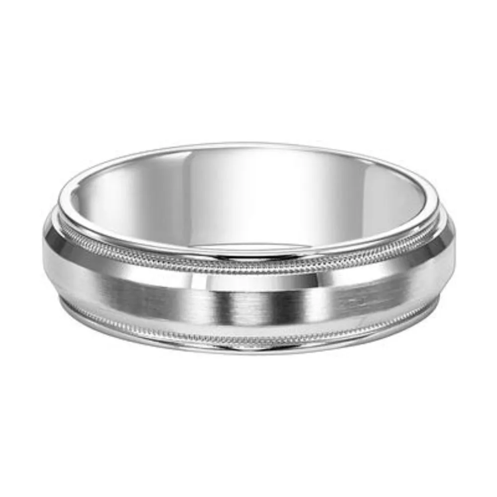 Men's 14k 6mm Flat Round Edge Wedding Band