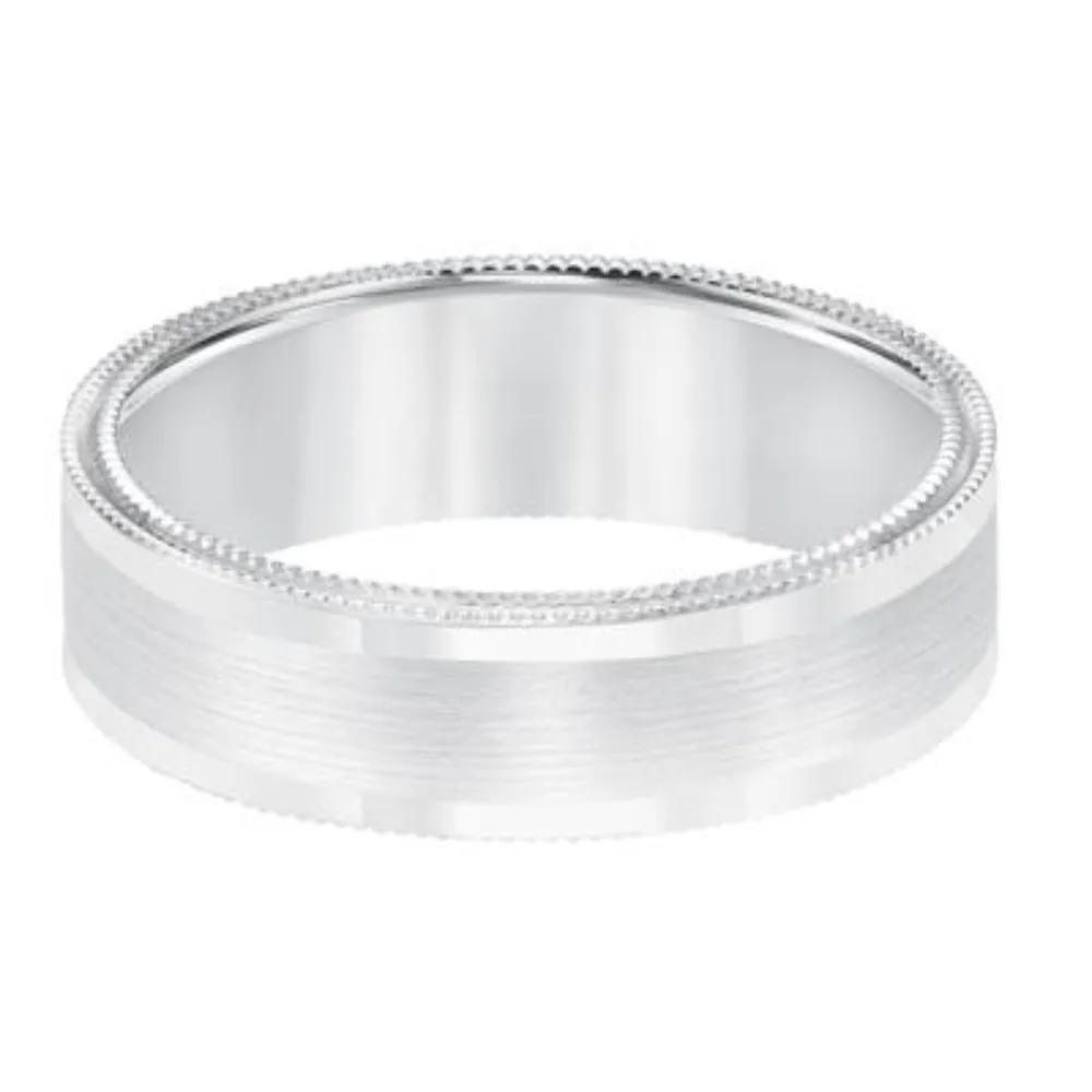 Men's 14k Flat Round Carved Wedding Band