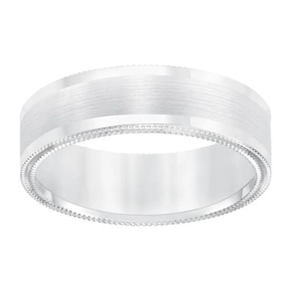 Men's 14k Flat Round Carved Wedding Band