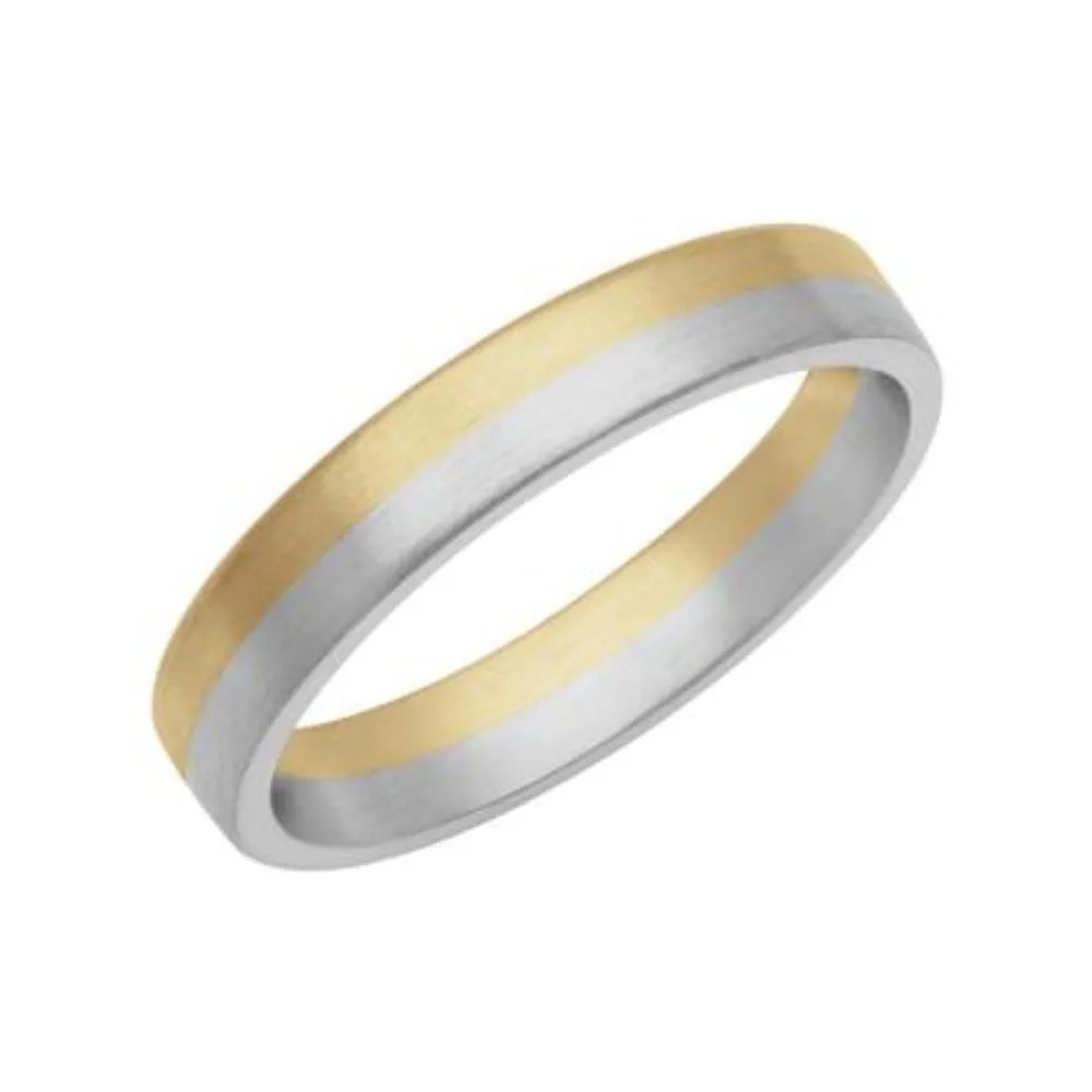Men's 4mm 18k & Platinum Two Layer Fusion Wedding Band
