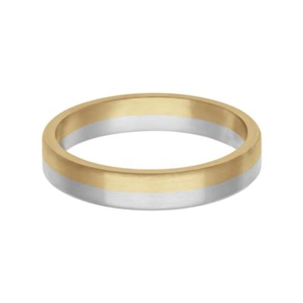 Men's 4mm 18k & Platinum Two Layer Fusion Wedding Band