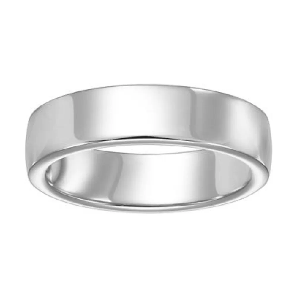 Men's 5mm Low Dome Carved Wedding Band