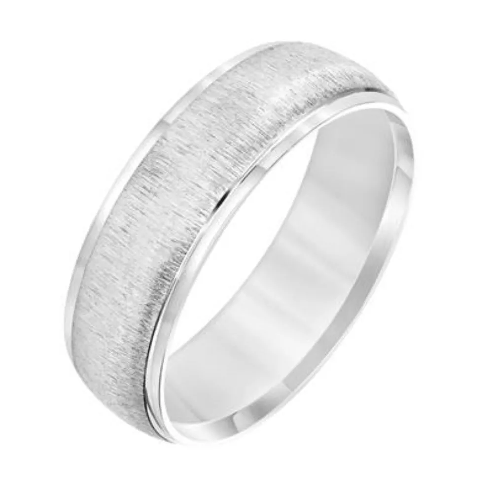 Men's 7mm Low Dome Satin Finish Wedding Band