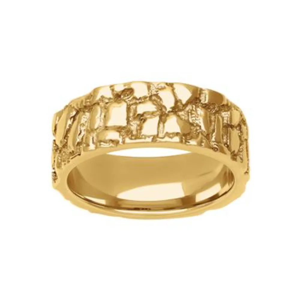 Mens 8mm Gold Nugget Band