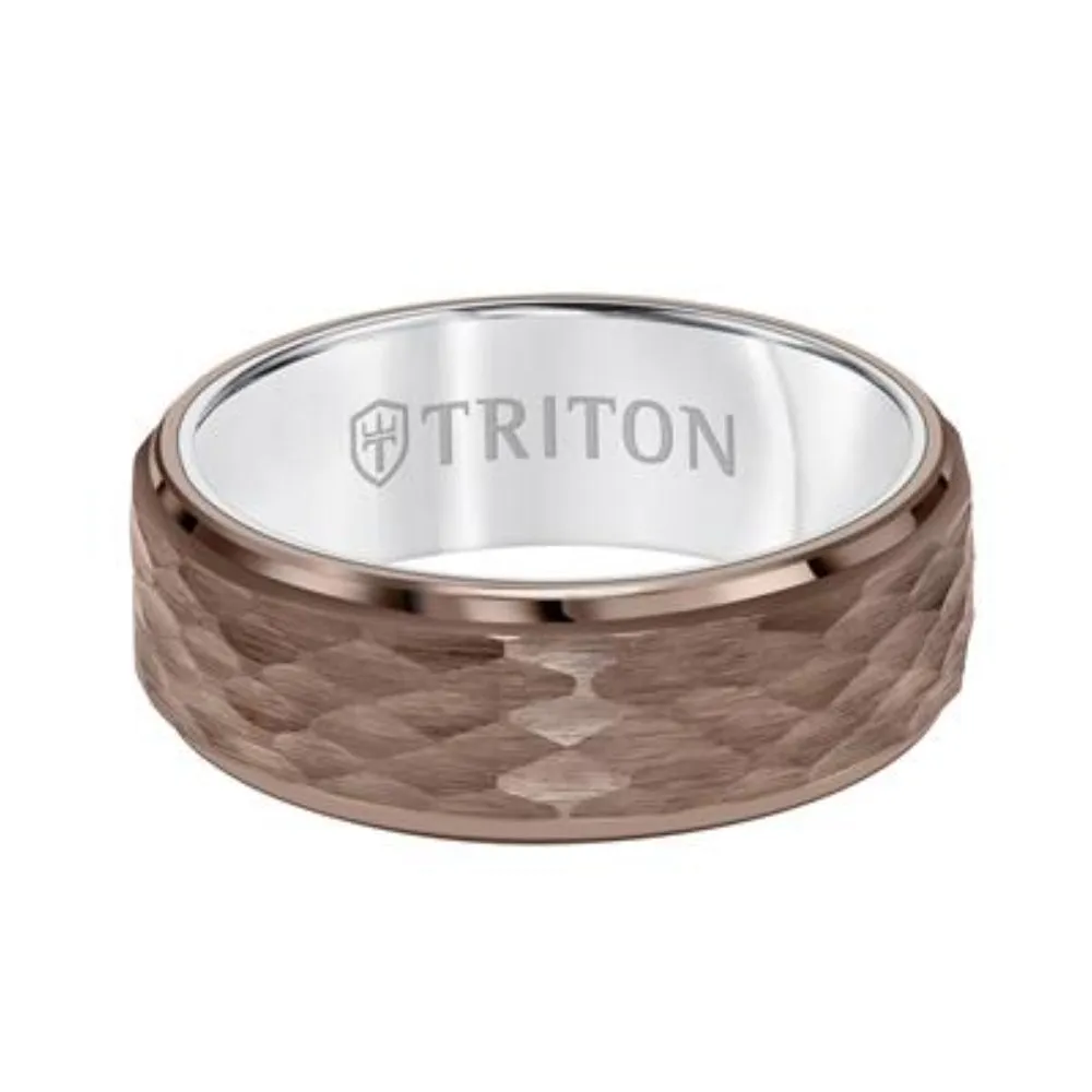 Men's 8mm Hammered Tungsten Wedding Band