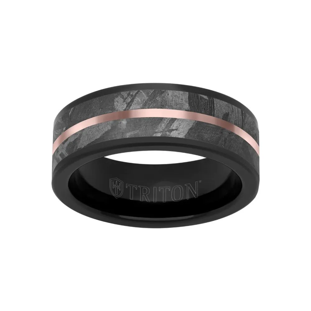 Men's 8mm Meteorite & Tungsten Wedding Band