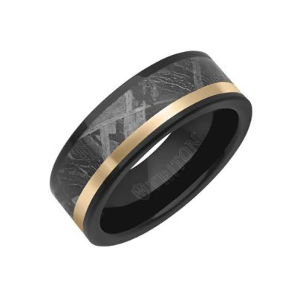 Men's 8mm Meteorite & Tungsten Wedding Band