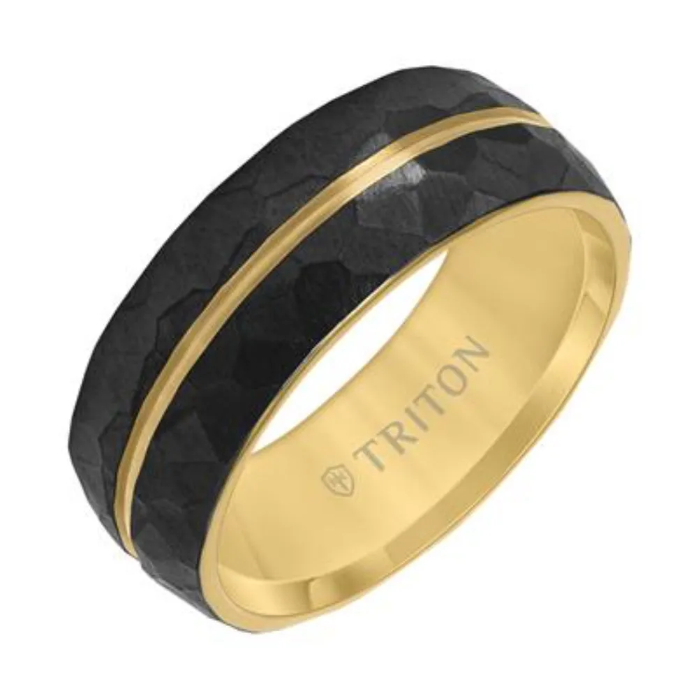 Men's 8mm Titanium & Gold Wedding Band