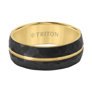 Men's 8mm Titanium & Gold Wedding Band