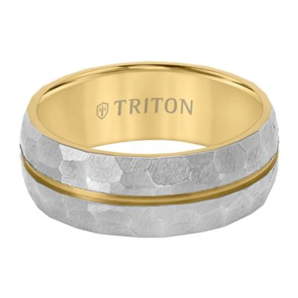Men's 8mm Titanium & Gold Wedding Band