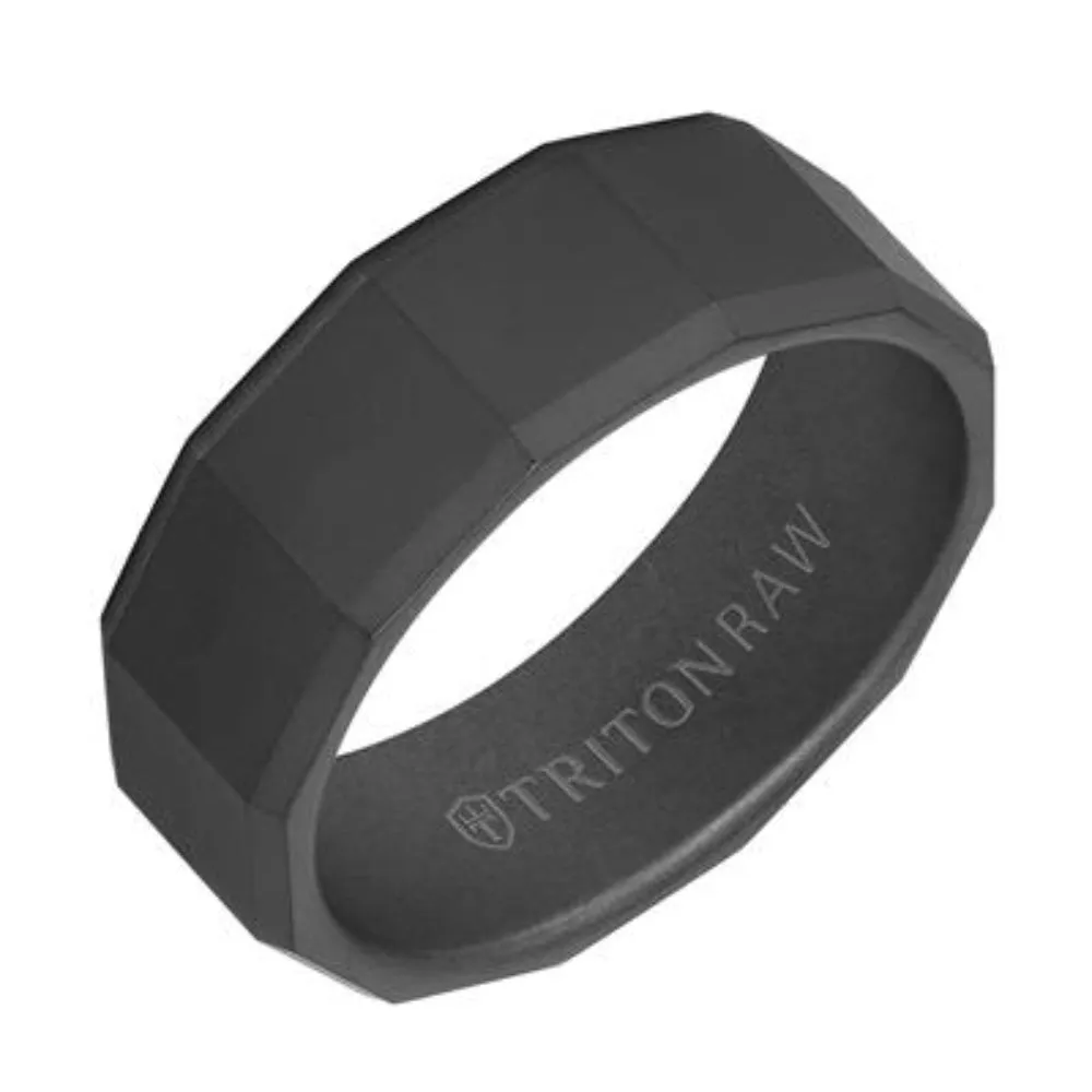 Men's 8mm Tungsten Bevel Edge Wedding Band