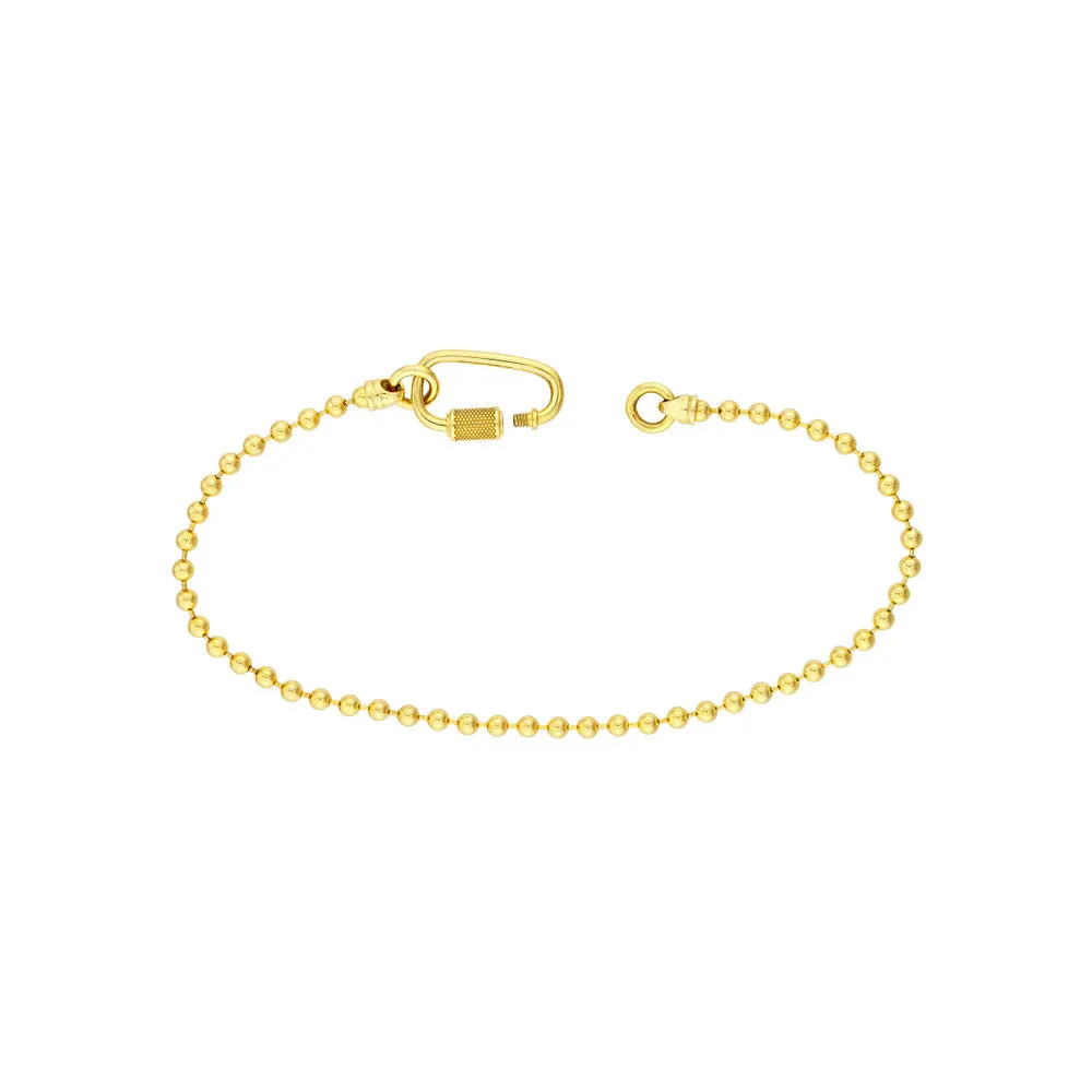 Men's Oval Twist Barrel Lock Bead Bracelet