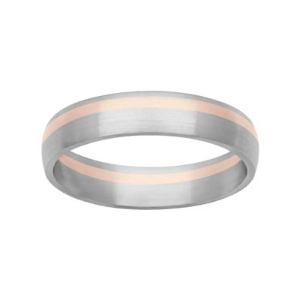 Men's Platinum & 18k Rose Gold Two-Tone Fusion Band