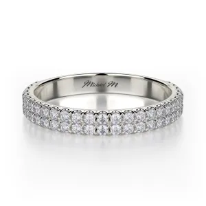 Michael M 18W  Two Row Pave Set Band