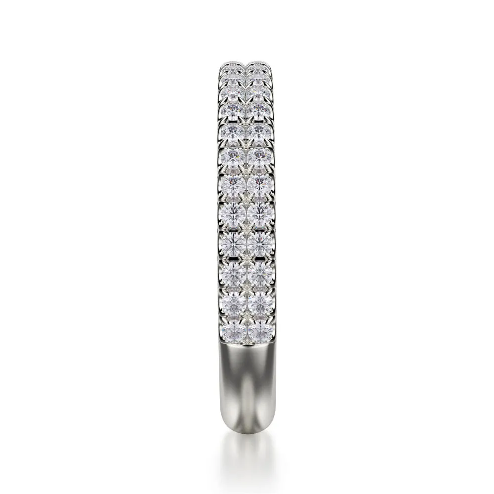 Michael M 18W  Two Row Pave Set Band