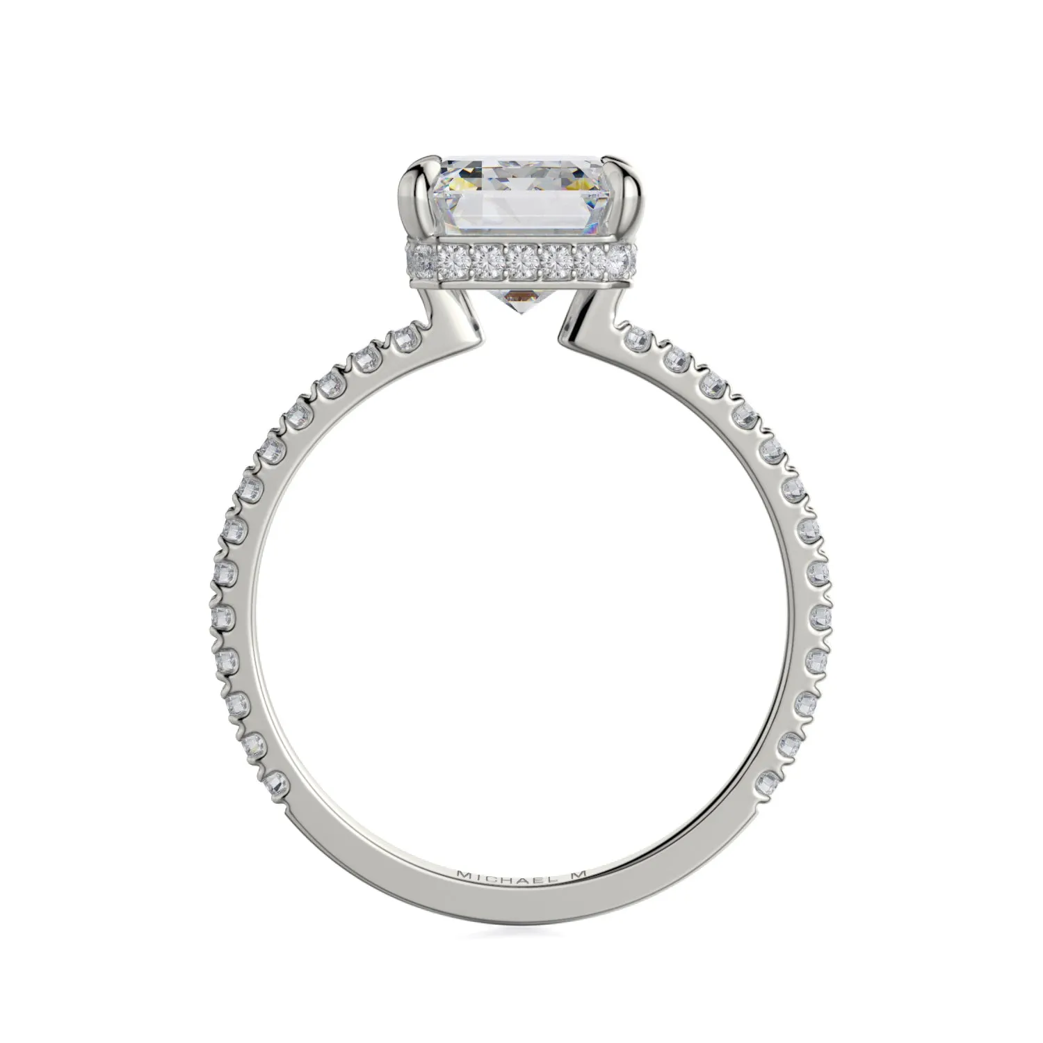 Michael M Crown Emerald Engagement Ring