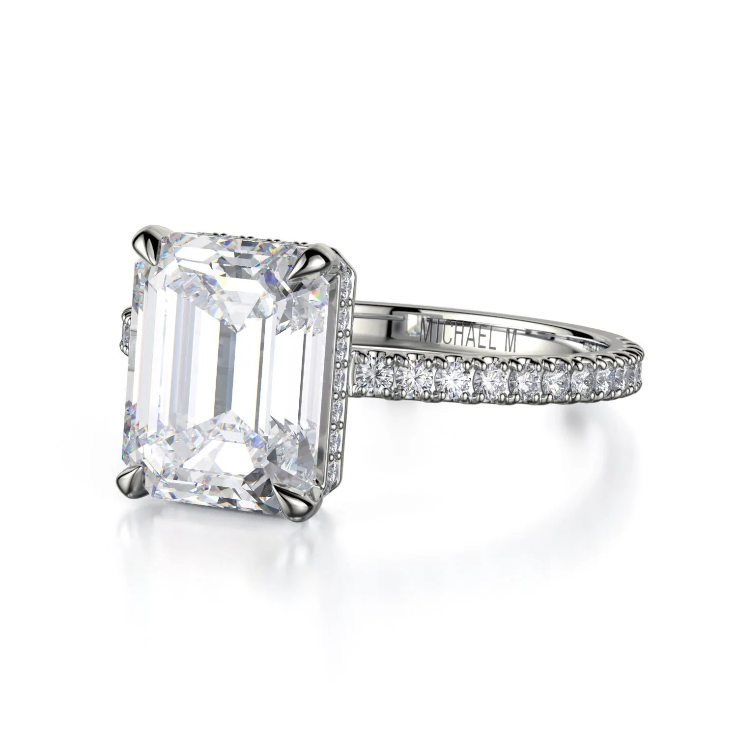 Michael M Crown Emerald Engagement Ring